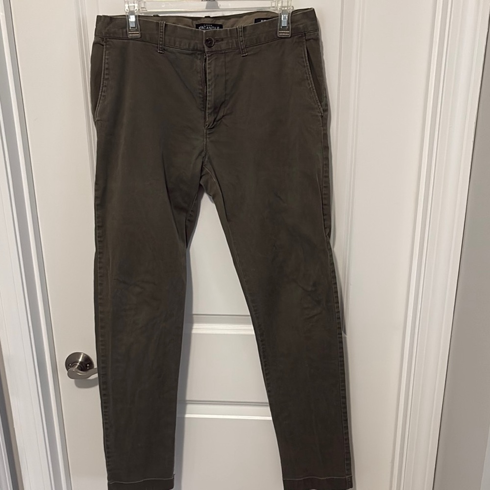 J. Crew Green Chinos Slim Fit Cotton Blend